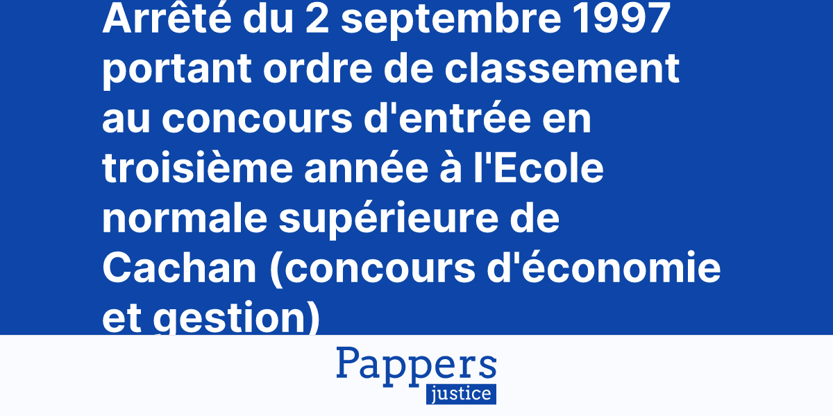 Arr T Du Septembre Portant Ordre De Classement Au Concours D